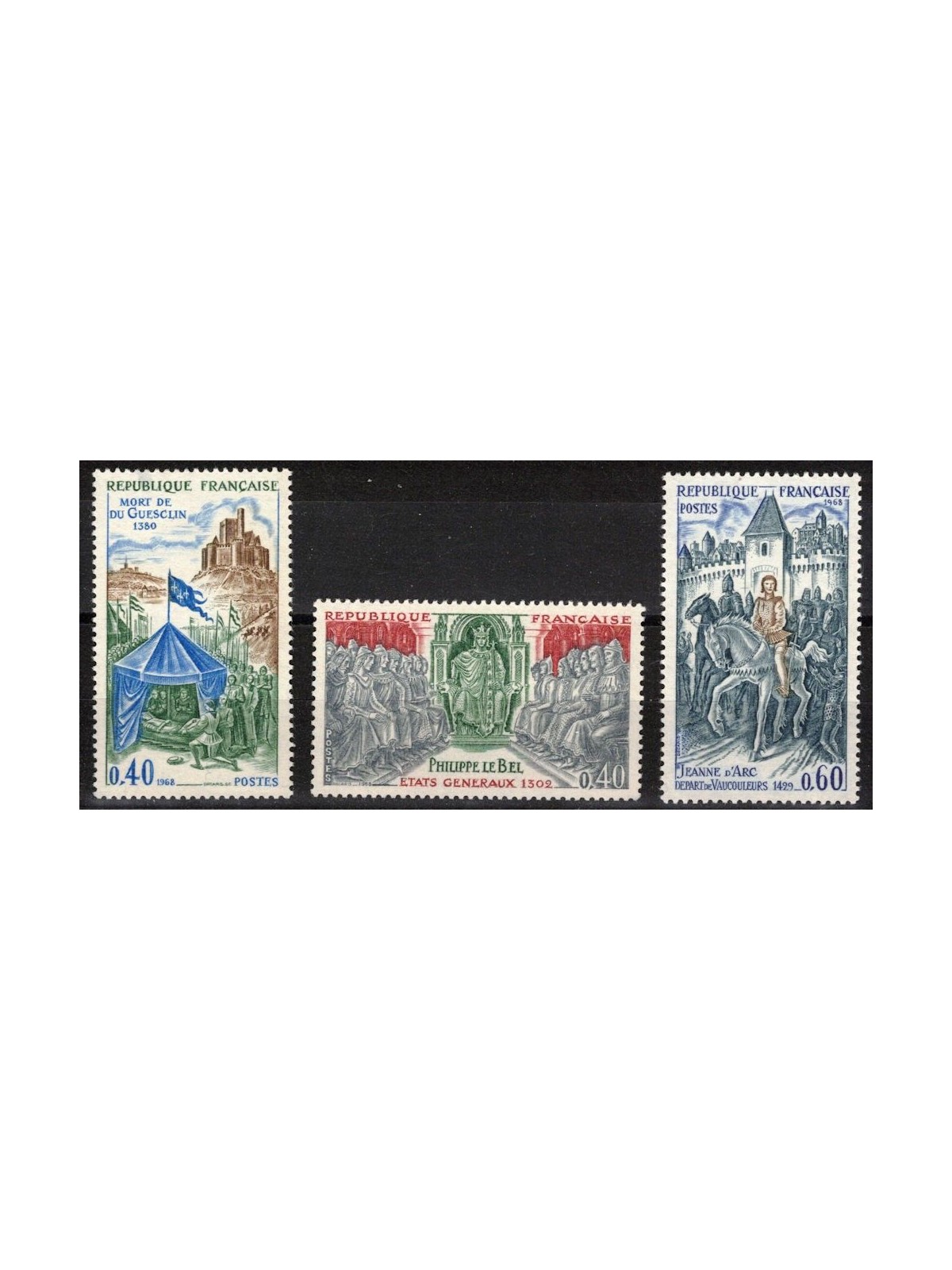 FRANCIA 1968 Storia di Francia (3ª serie) 3v MNH**