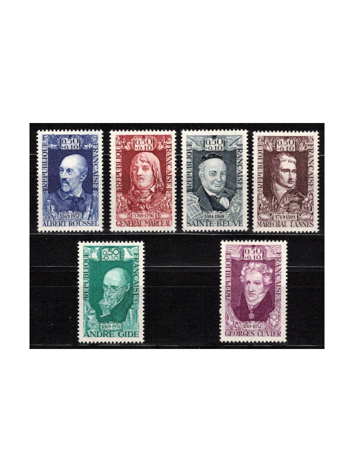 FRANCE 1969 Pro Red Cross (Celebrities) 6v MNH**