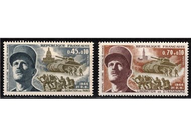 FRANCIA 1969 Liberazione di Parigi e Strasburgo 2v MNH**