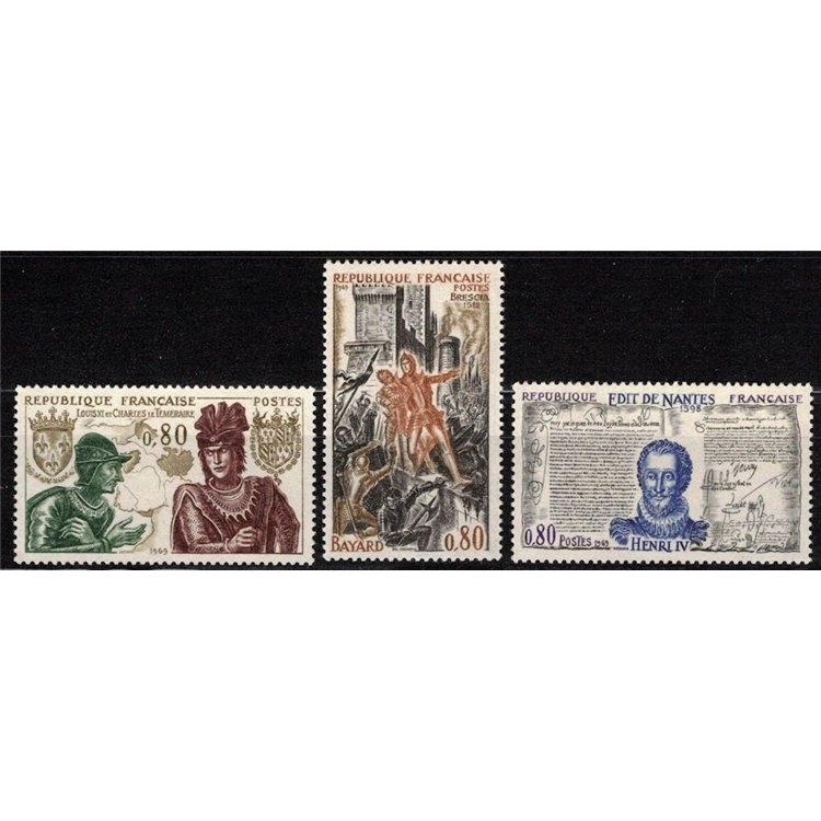 FRANCE 1969 History of France (4th series) 3v MNH**
