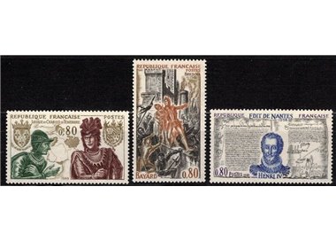 FRANCIA 1969 Storia di Francia (4ª serie) 3v MNH**