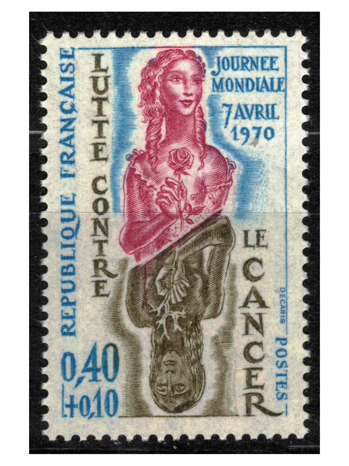 FRANCE 1970 Fight against cancer MNH**
