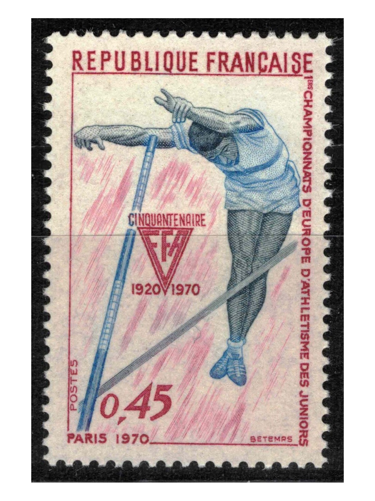 FRANCIA 1970 Campionato juniores di atletica MNH**