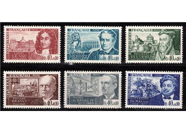 FRANCE 1970 Pro Red Cross (famous people) 6v MNH**