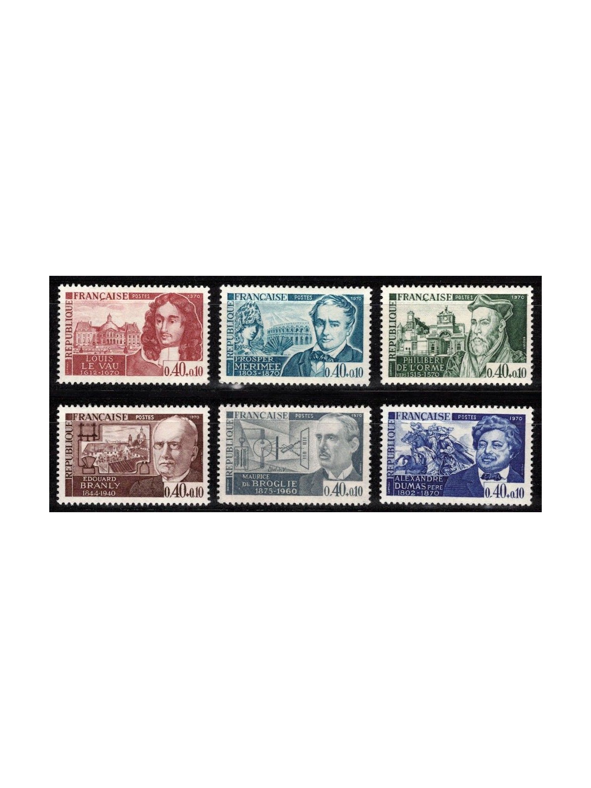 FRANCE 1970 Pro Red Cross (famous people) 6v MNH**