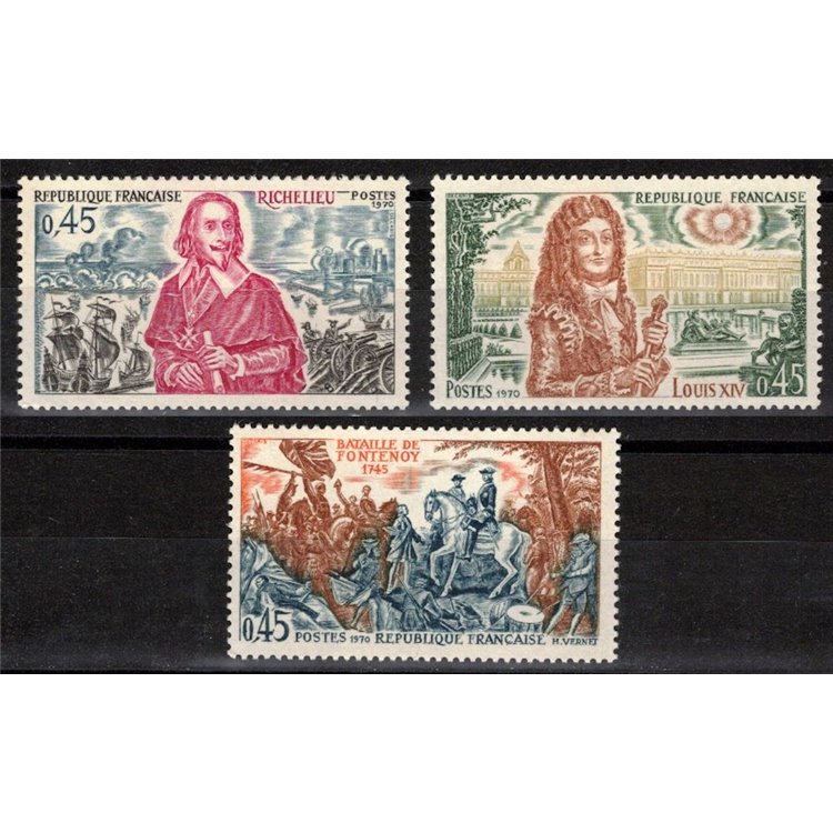 FRANCE 1970 History of France (5th series) 3v MNH**