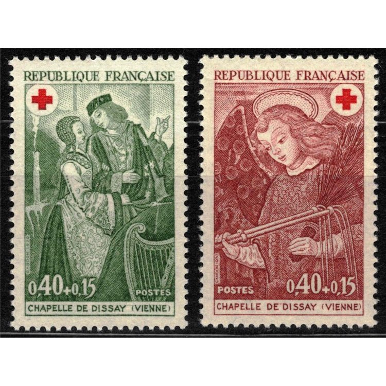 FRANCE 1970 Pro Red Cross (frescoes) 2v MNH**