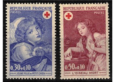 FRANCIA 1971 Pro Croce Rossa (Quadri) 2v MNH**
