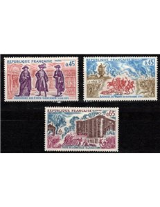 FRANCE 1971 History of France (6th series) 3v MNH**