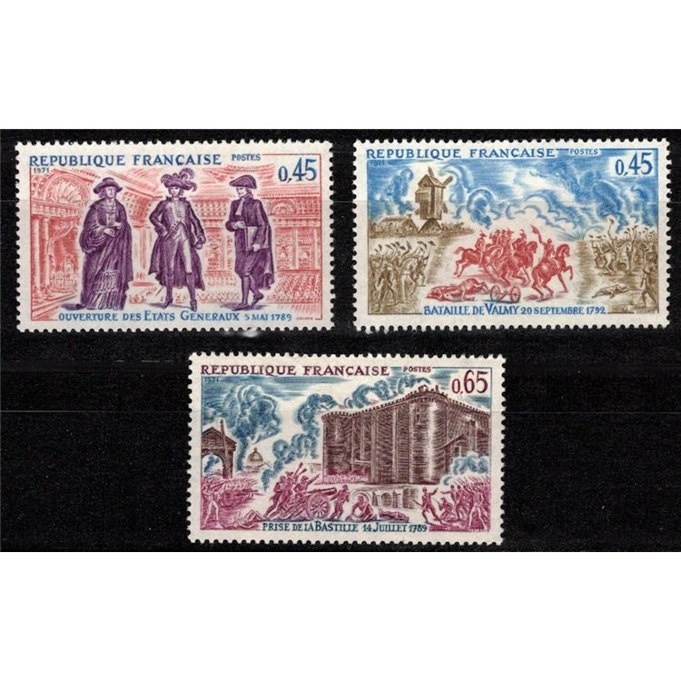 FRANCIA 1971 Storia di Francia (6ª serie) 3v MNH**