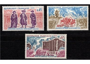 FRANCE 1971 History of France (6th series) 3v MNH**