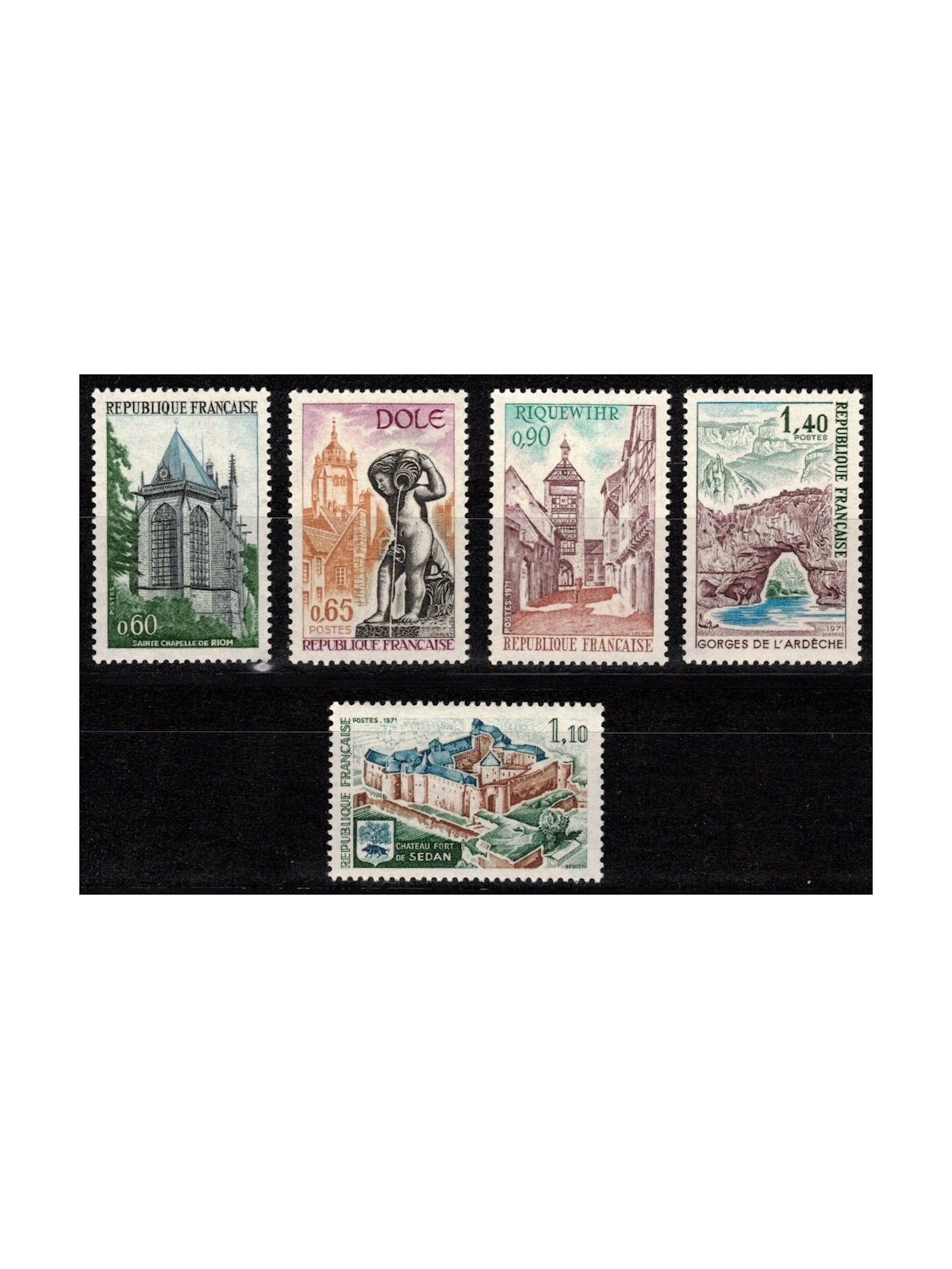 FRANCIA 1971 Serie turistica 5v MNH**