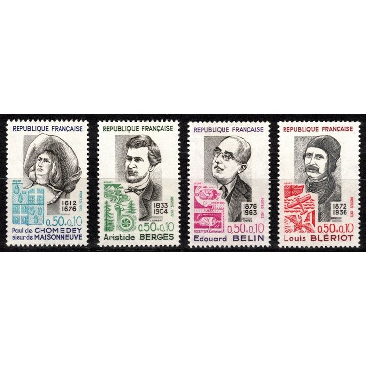 FRANCE 1972 Pro Red Cross (famous people) 4v MNH**