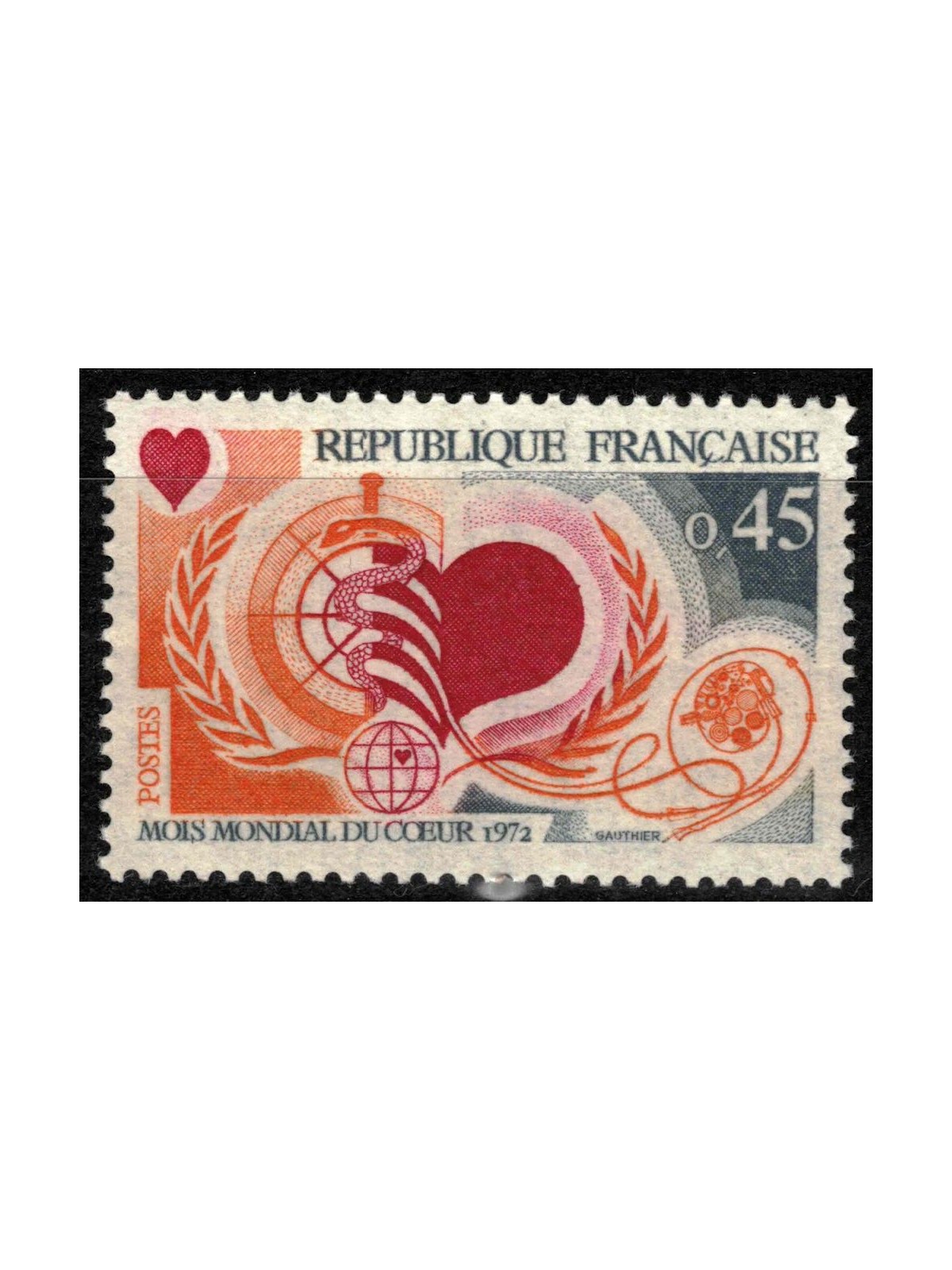 FRANCIA 1972 Mese mondiale del cuore MNH**