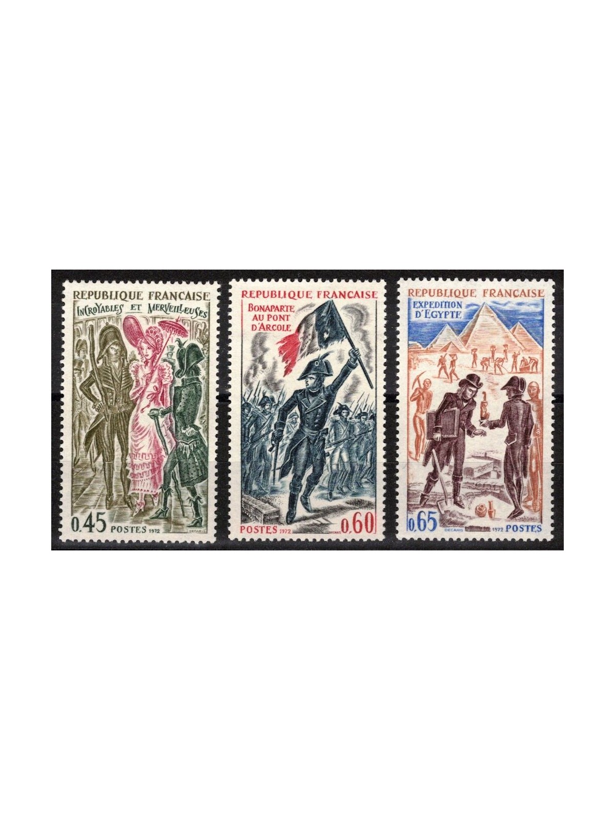 FRANCE 1972 History of France (7th series) 3v MNH**