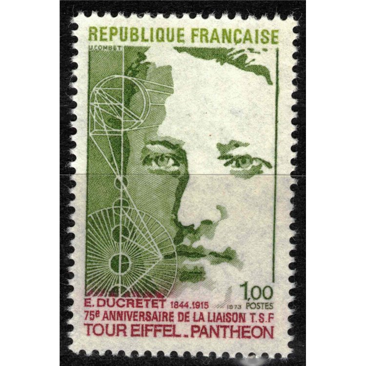 FRANCE 1973 Telegraphic link Eiffel Tower-Panthéon MNH**