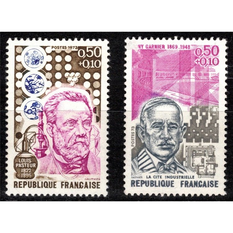 FRANCIA 1973 Pro Croce Rossa (personaggi celebri) 2v MNH**