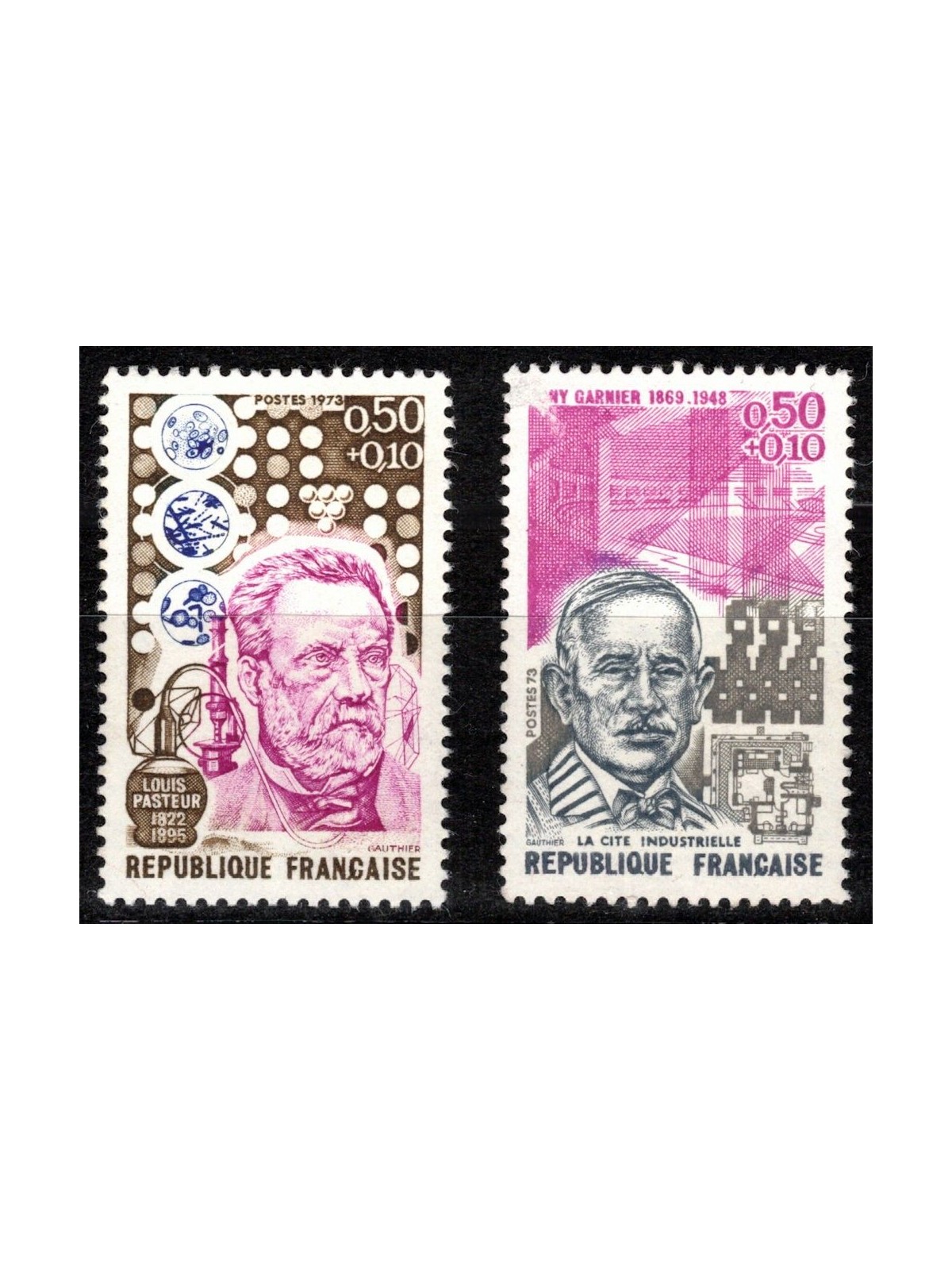 FRANCIA 1973 Pro Croce Rossa (personaggi celebri) 2v MNH**