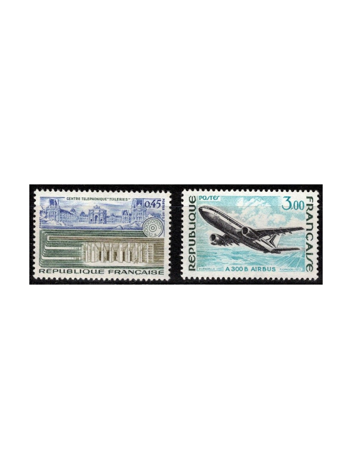 FRANCIA 1973 Grandi realizzazioni francesi 2v MNH**