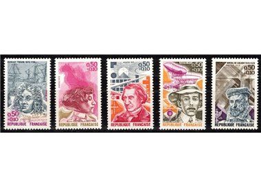 FRANCIA 1973 Pro Croce Rossa (personaggi celebri) 5v MNH**