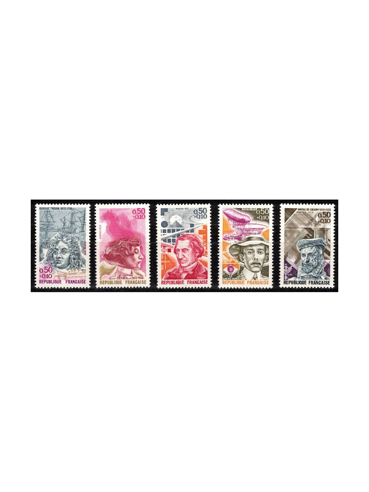 FRANCE 1973 Pro Red Cross (famous people) 5v MNH**