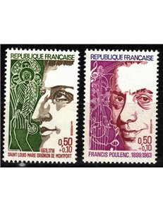 FRANCE 1974 Pro Red Cross (famous people) 2v MNH**