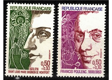 FRANCE 1974 Pro Red Cross (famous people) 2v MNH**