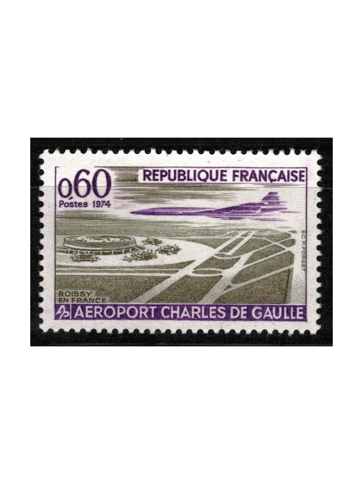 FRANCIA 1974 Aeroporto Charles de Gaulle MNH**