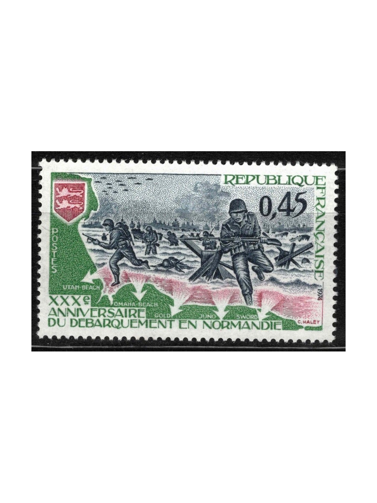 FRANCIA 1974 Sbarco in Normandia MNH**