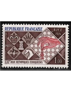 FRANCIA 1974 Olimpiade degli scacchi MNH**