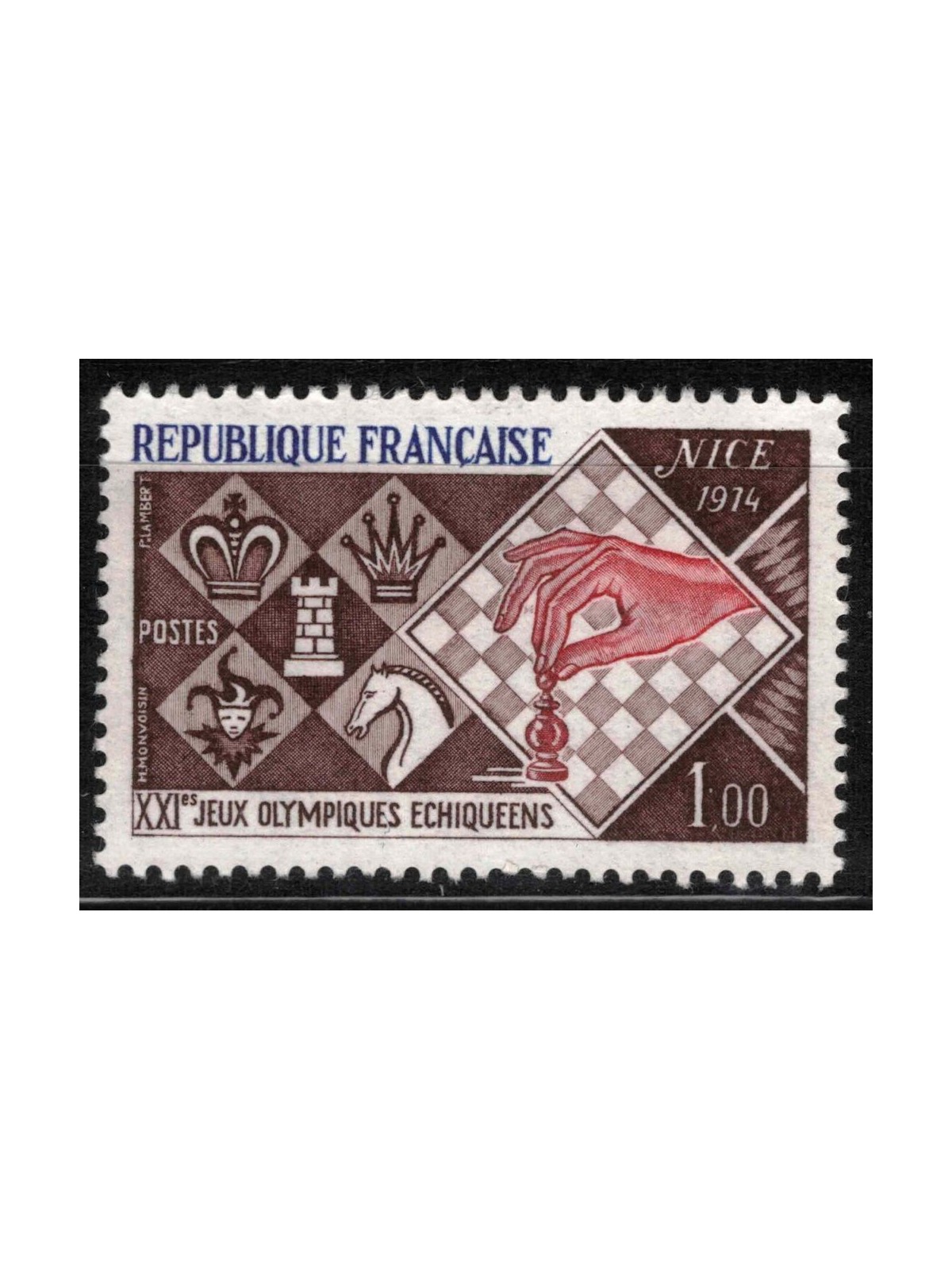 FRANCE 1974 Chess Olympiad MNH**