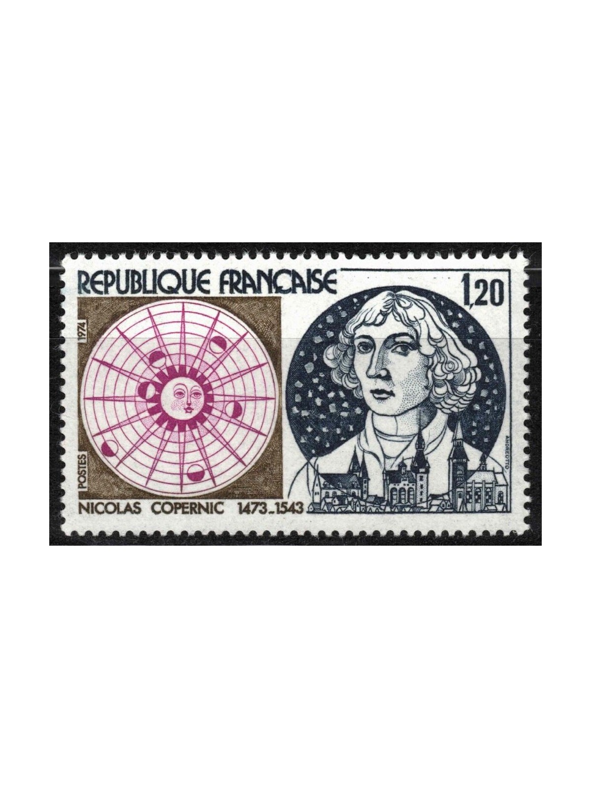 FRANCIA 1974 Nicolò Copernico MNH**