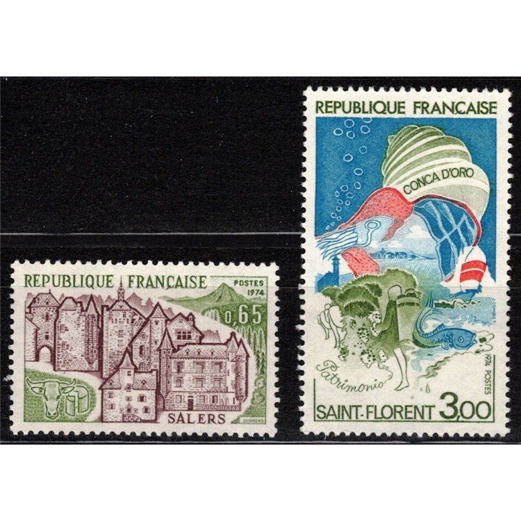 FRANCE 1974 Tourist series 2v MNH**