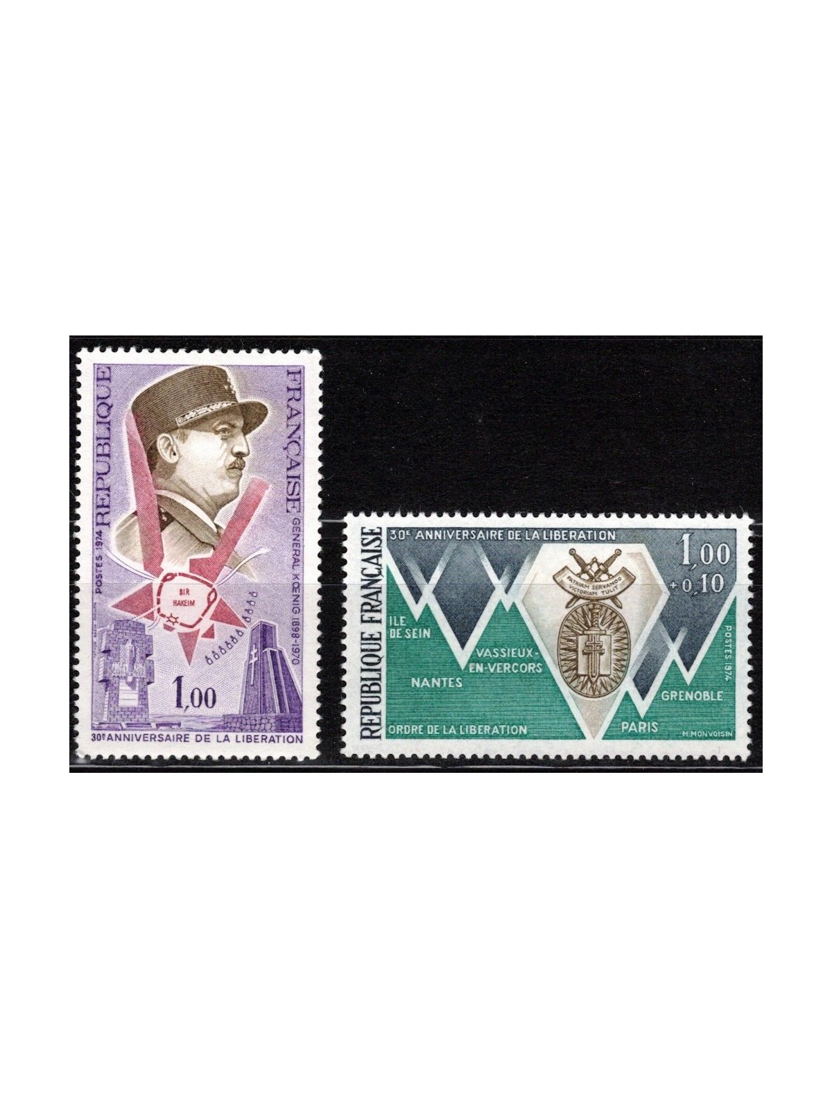 FRANCIA 1974 Anniversario della Liberazione 2v MNH**
