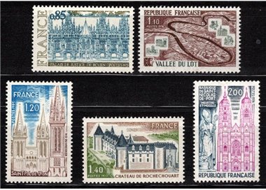 FRANCE 1974 Tourist series 5v MNH**