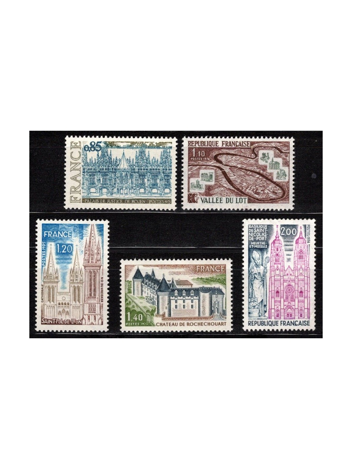 FRANCIA 1974 Serie turistica 5v MNH**