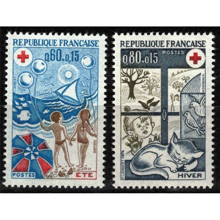 FRANCIA 1974 Pro Croce Rossa (Le Stagioni) 2v MNH**