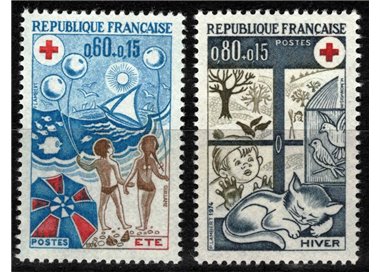 FRANCE 1974 Pro Red Cross (The Seasons) 2v MNH**