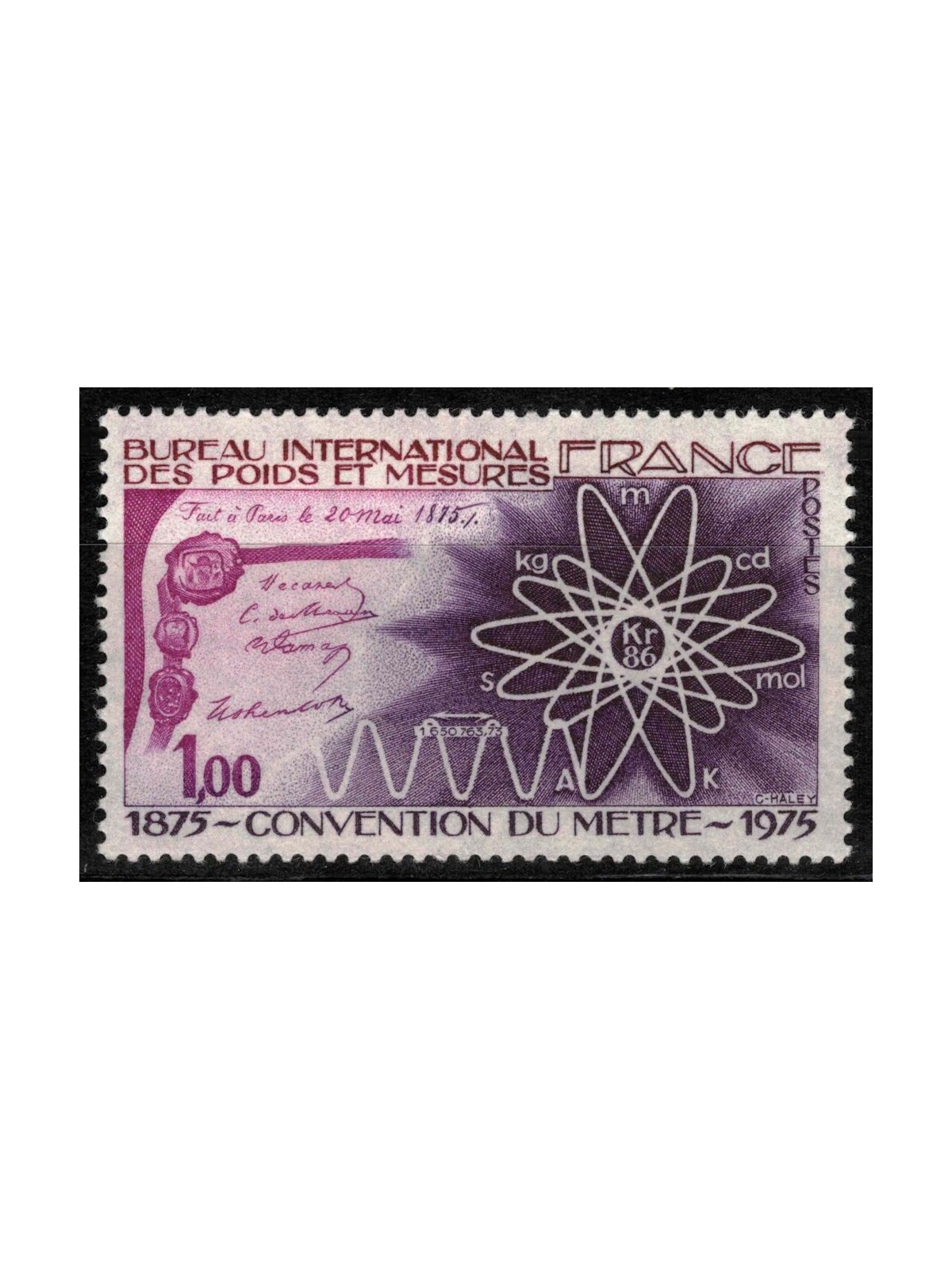 FRANCE 1975 International Metric Convention MNH**