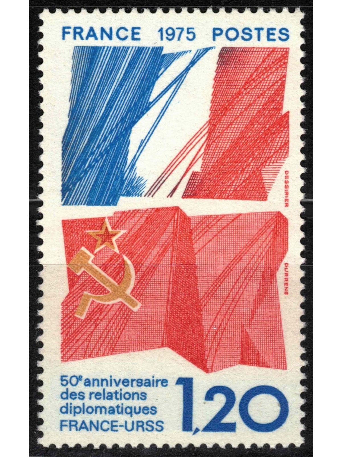 FRANCIA 1975 Relazioni diplomatiche Francia-URSS MNH**