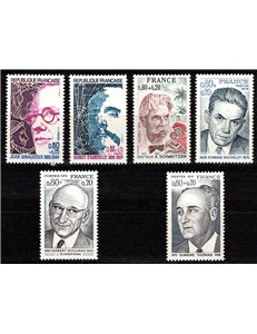 FRANCIA 1974-75 Pro Croce Rossa (personaggi celebri) 6v MNH**