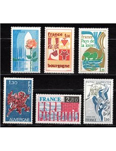 FRANCE 1975 French Regions 6v MNH**