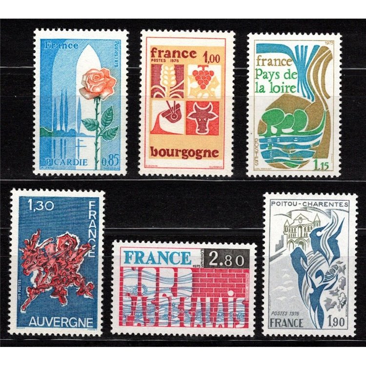 FRANCE 1975 French Regions 6v MNH**