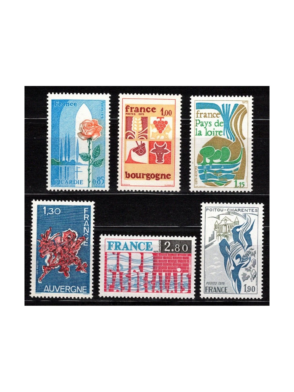FRANCIA 1975 Le Regioni Francesi 6v MNH**