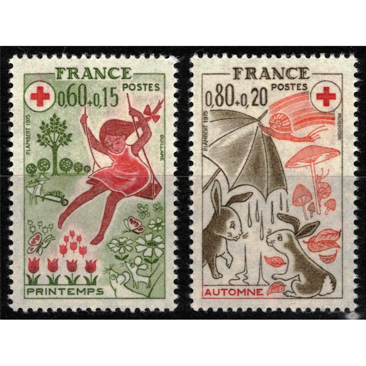 FRANCIA 1975 Pro Croce Rossa (Le Stagioni) 2v MNH**