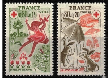 FRANCE 1975 Pro Red Cross (The Seasons) 2v MNH**
