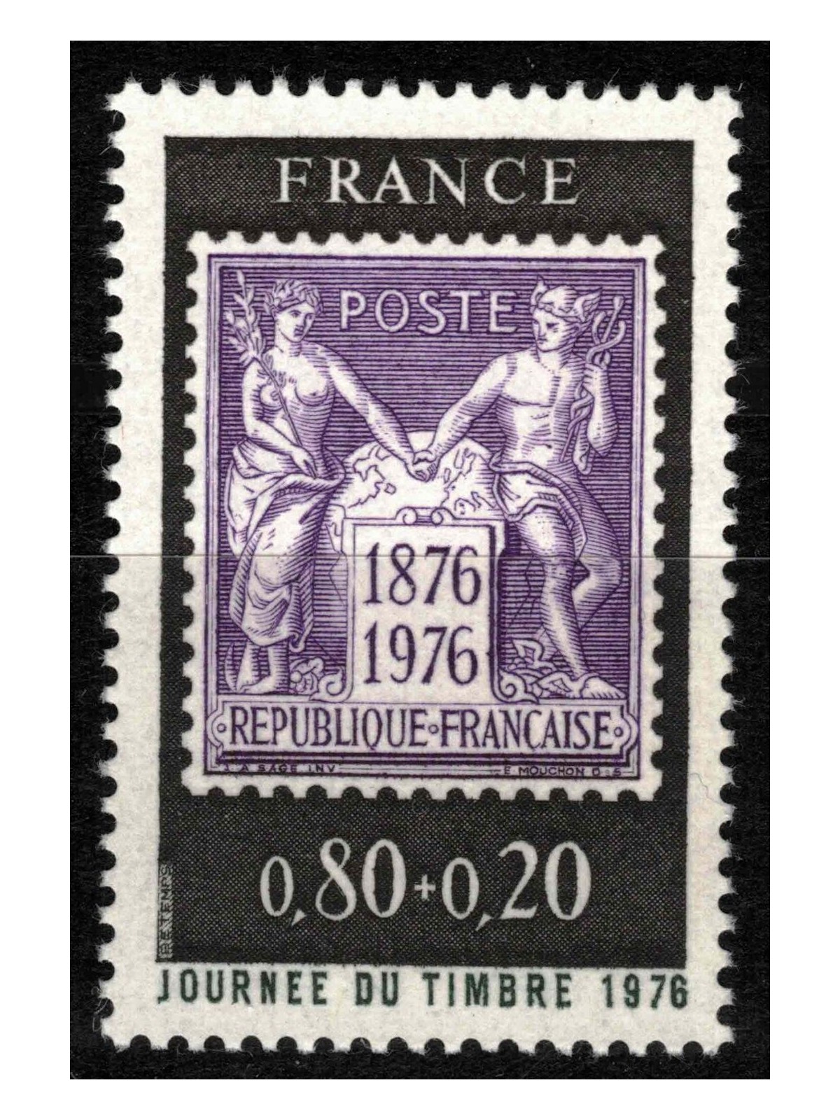 FRANCIA 1976 Giornata del francobollo MNH**