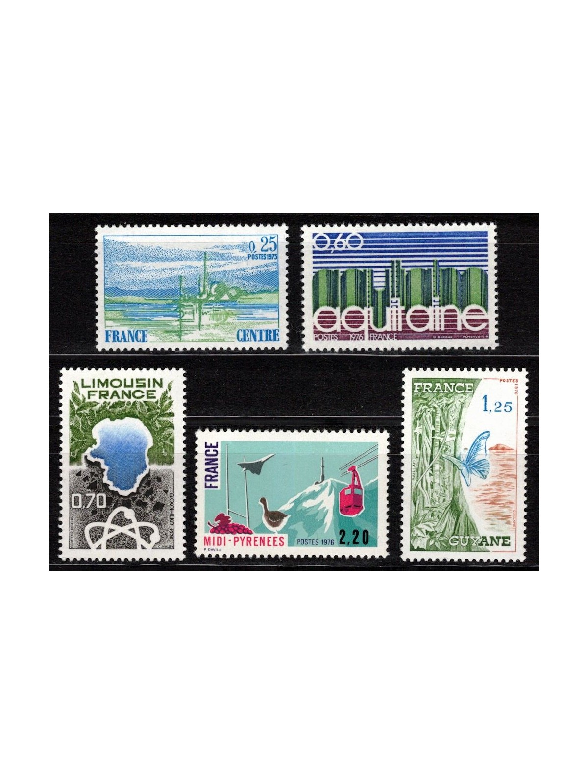 FRANCE 1976 French Regions 5v MNH**