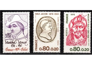 FRANCE 1976 Pro Red Cross (famous people) 3v MNH**