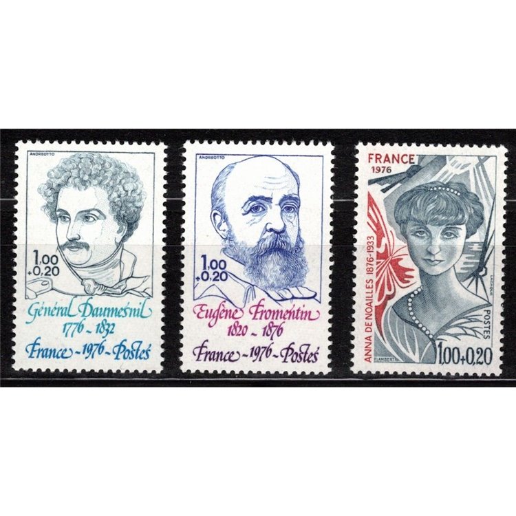 FRANCIA 1976 Pro Croce Rossa (personaggi) 3v MNH**